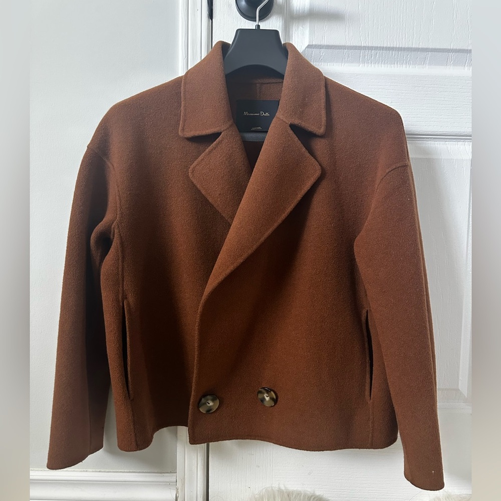 Massimo Dutti Tan Wool Jacket